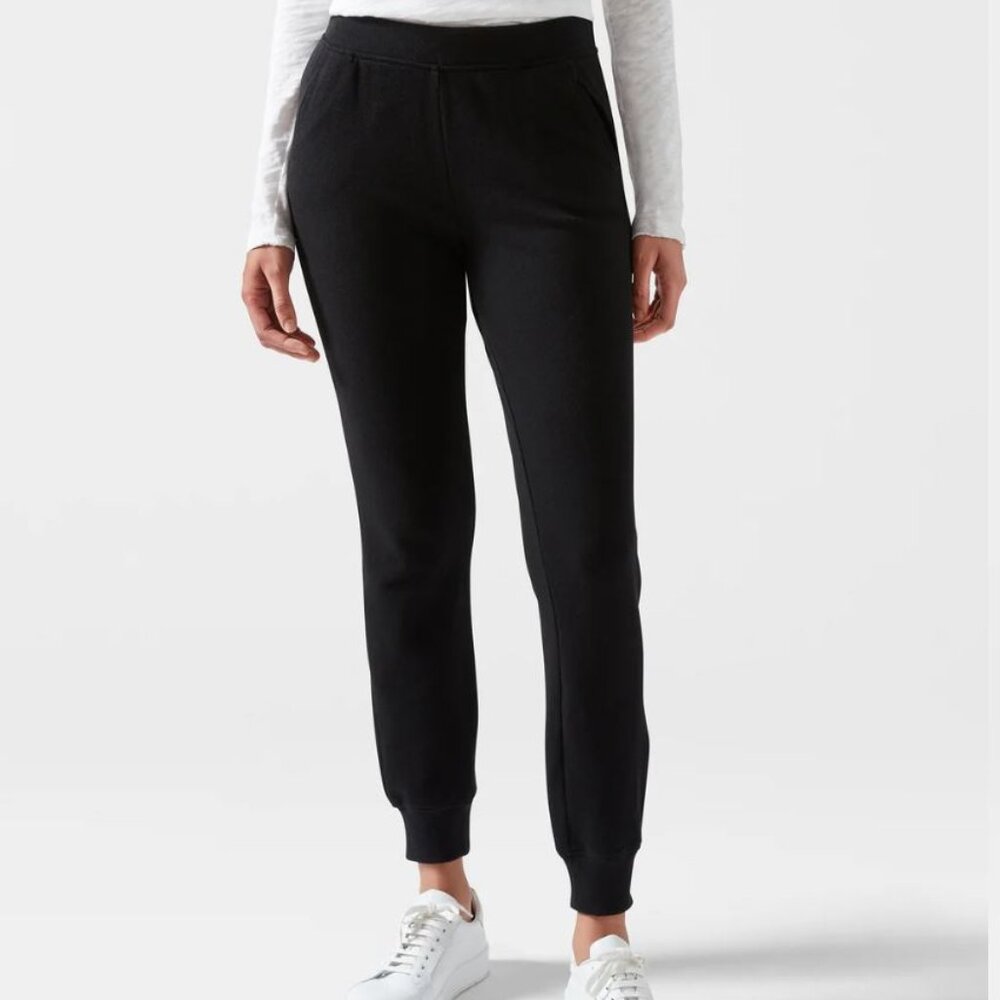 NWT Women's Black ATM Black French Terry Cotton Sweatpants